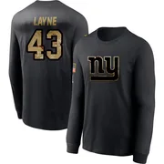 Men's Raheem Layne New York Giants Black 2020 Salute To Service Sideline Performance Long Sleeve T-Shirt