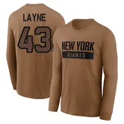 Men's Raheem Layne New York Giants Brown 2023 Salute To Service Long Sleeve T-Shirt