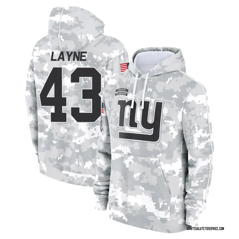 Men's Raheem Layne New York Giants Camo Arctic 2024 Salute to Service Club Fleece Pullover Hoodie