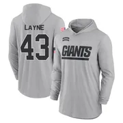 Men's Raheem Layne New York Giants Gray 2024 Salute to Service Lightweight Performance Long Sleeve Hooded T-Shirt