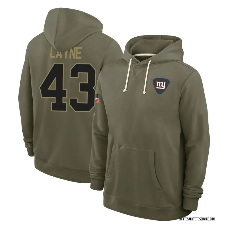 Men's Raheem Layne New York Giants Olive 2025 Salute to Service Hoodie