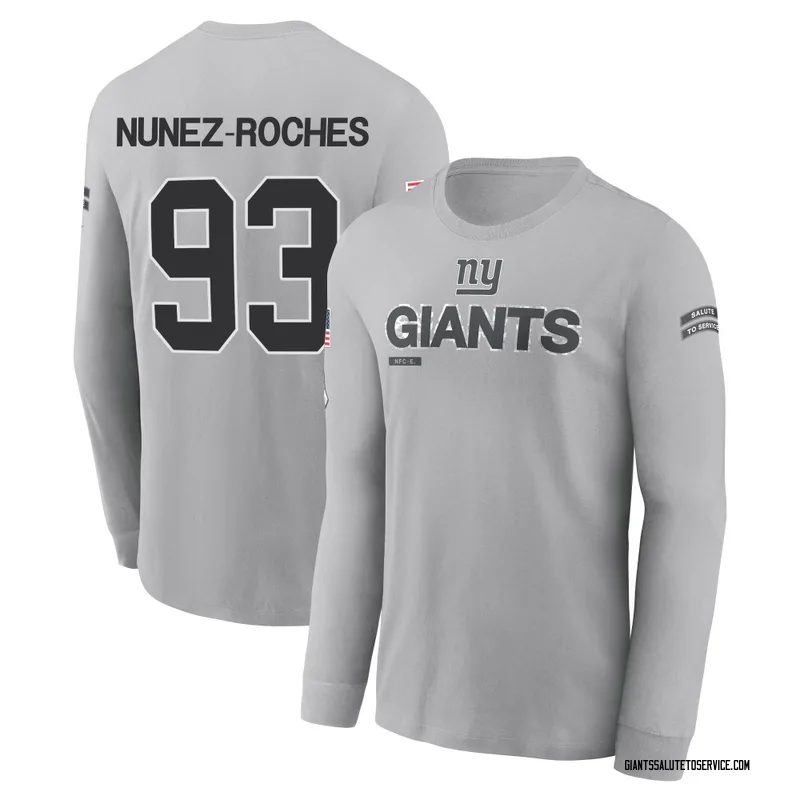 Men's Rakeem Nunez-Roches New York Giants Gray 2024 Salute to Service Long Sleeve T-Shirt