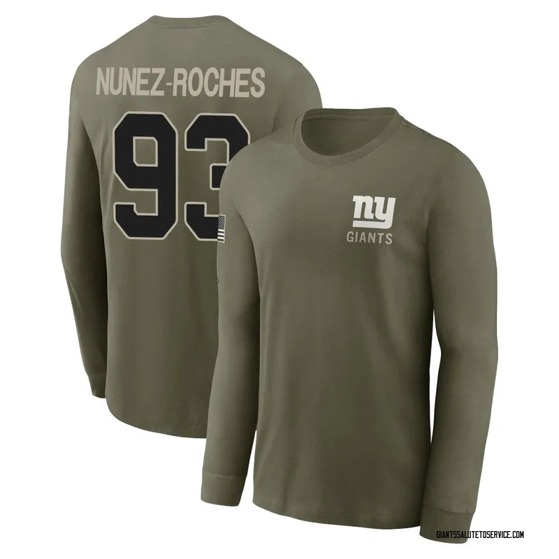 Men's Rakeem Nunez-Roches New York Giants Olive 2025 Salute to Service Sideline Long Sleeve T-Shirt