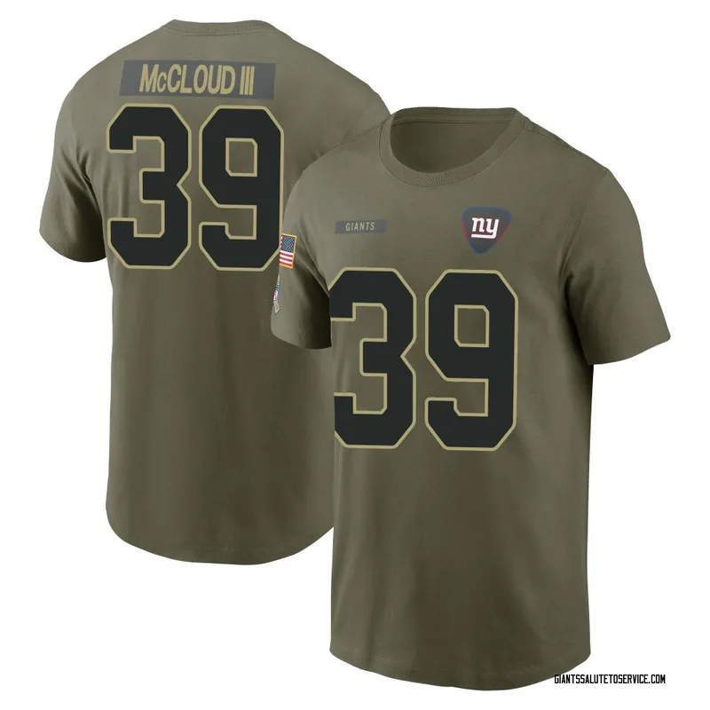 Men's Ray-Ray McCloud III New York Giants Olive 2025 Salute to Service Name & Number T-Shirt