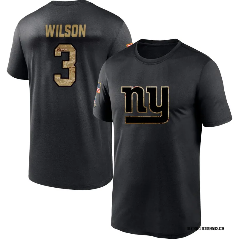 Men's Russell Wilson New York Giants Black 2020 Salute To Service Performance T-Shirt