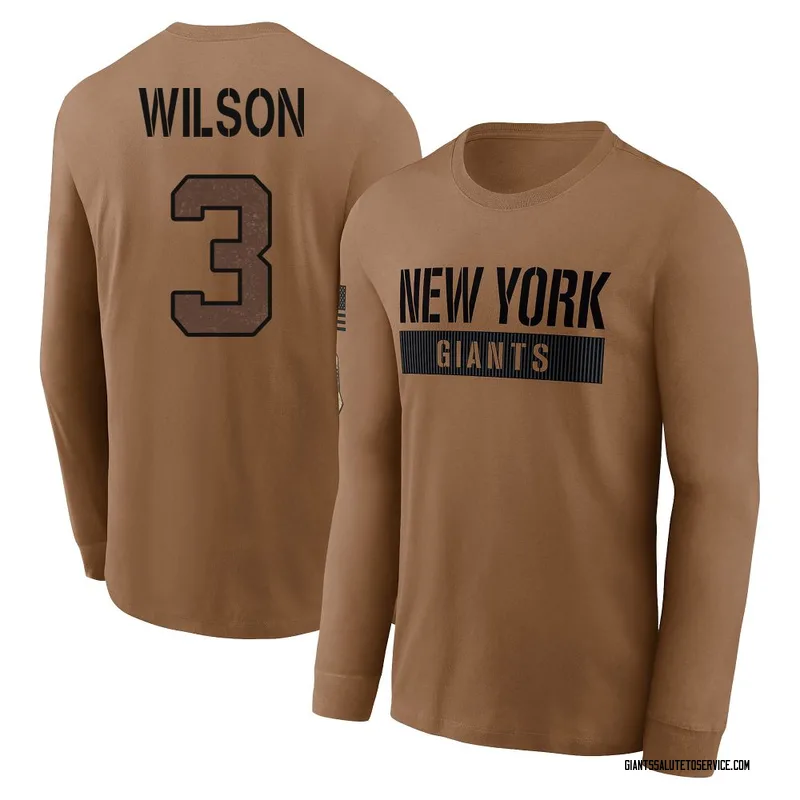 Men's Russell Wilson New York Giants Brown 2023 Salute To Service Long Sleeve T-Shirt