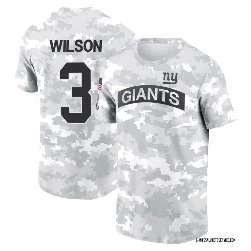 Men's Russell Wilson New York Giants Camo Arctic 2024 Salute to Service Performance T-Shirt