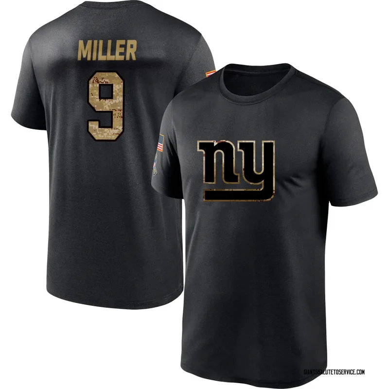 Men's Ryan Miller New York Giants Black 2020 Salute To Service Performance T-Shirt