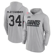 Men's Sandro Platzgummer New York Giants Gray 2024 Salute to Service Lightweight Performance Long Sleeve Hooded T-Shirt