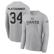Men's Sandro Platzgummer New York Giants Gray 2024 Salute to Service Long Sleeve T-Shirt