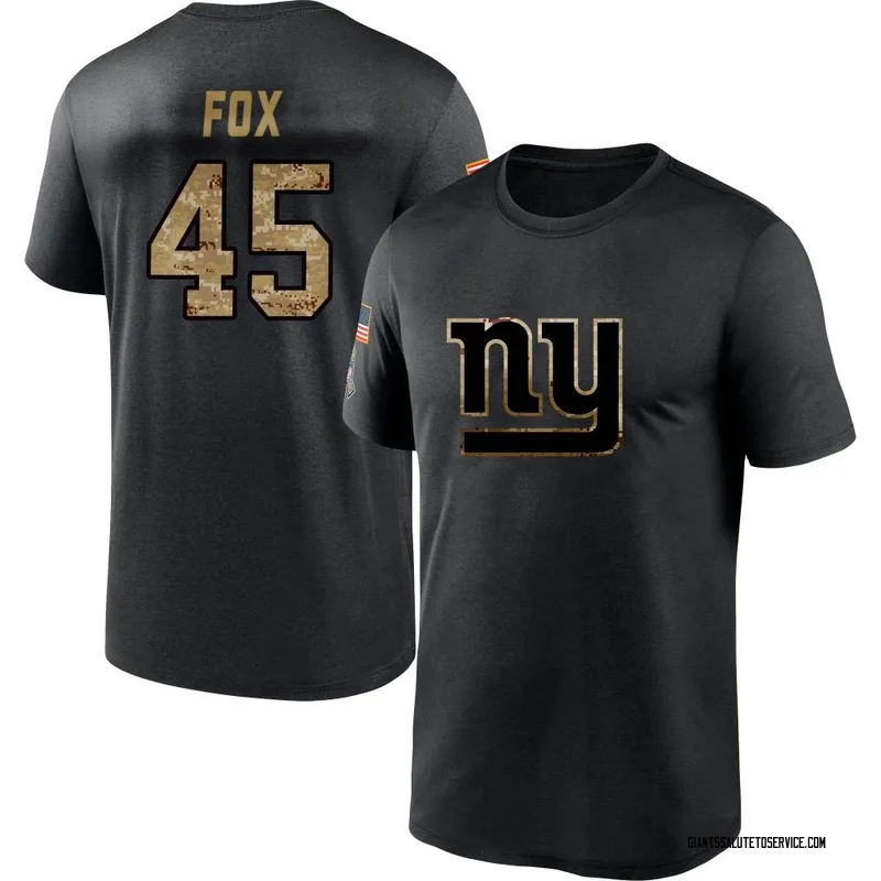 Men's Tomon Fox New York Giants Black 2020 Salute To Service Performance T-Shirt