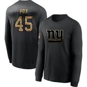 Men's Tomon Fox New York Giants Black 2020 Salute To Service Sideline Performance Long Sleeve T-Shirt