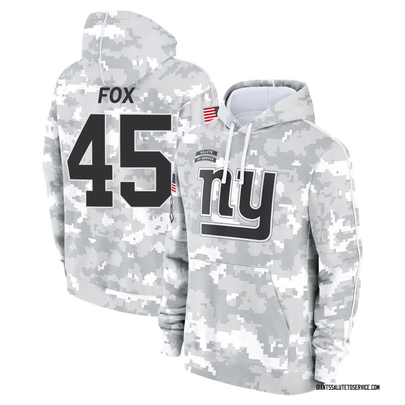 Men's Tomon Fox New York Giants Camo Arctic 2024 Salute to Service Club Fleece Pullover Hoodie