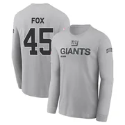 Men's Tomon Fox New York Giants Gray 2024 Salute to Service Long Sleeve T-Shirt