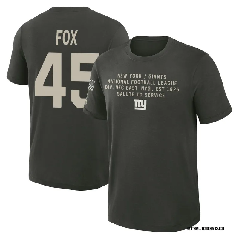 Men's Tomon Fox New York Giants Green Dark/ 2025 Salute to Service Sideline Slub T-Shirt