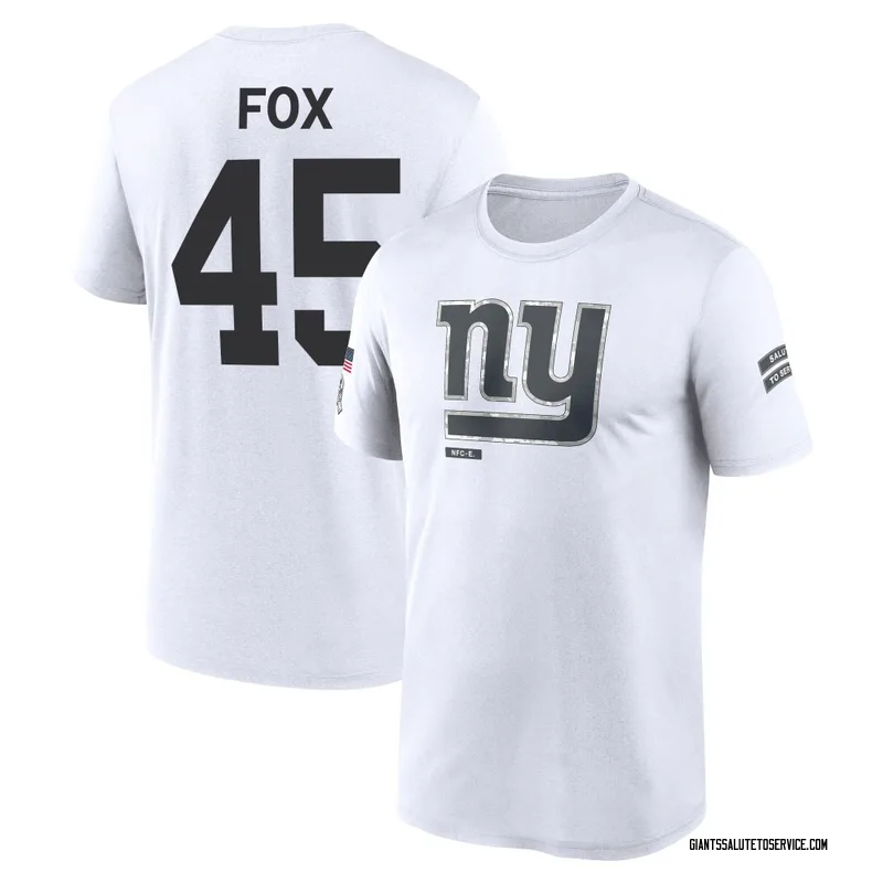 Men's Tomon Fox New York Giants Legend White 2024 Salute to Service Performance T-Shirt