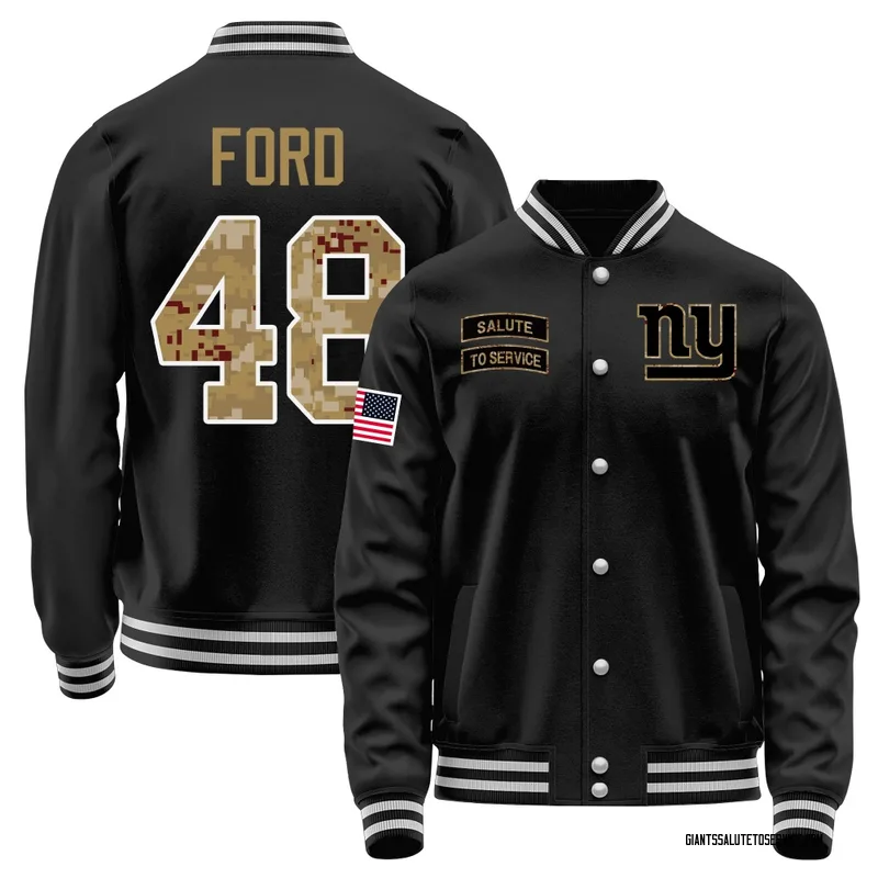 Men's Trace Ford New York Giants Black Salute to Service Sideline Performance Jacket