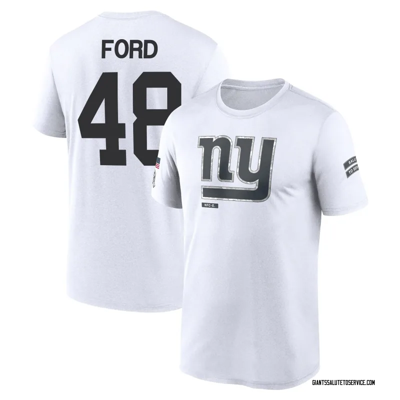 Men's Trace Ford New York Giants Legend White 2024 Salute to Service Performance T-Shirt
