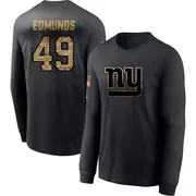 Men's Tremaine Edmunds New York Giants Black 2020 Salute To Service Sideline Performance Long Sleeve T-Shirt