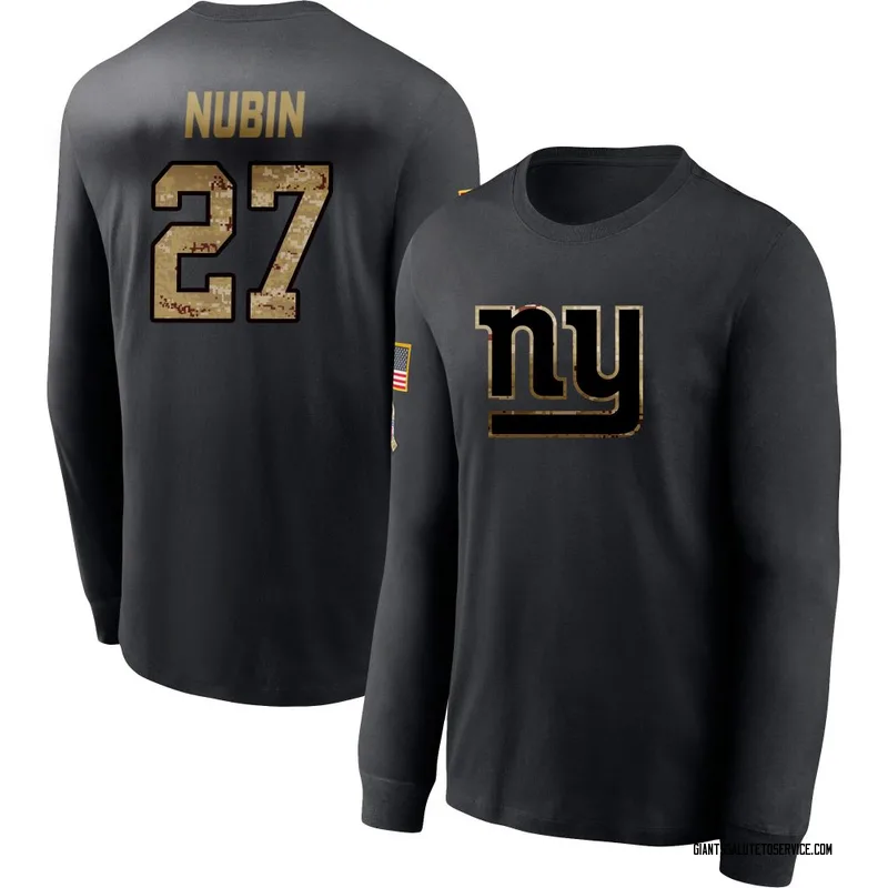 Men's Tyler Nubin New York Giants Black 2020 Salute To Service Sideline Performance Long Sleeve T-Shirt