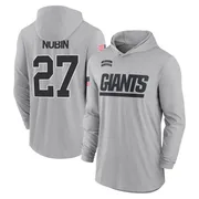 Men's Tyler Nubin New York Giants Gray 2024 Salute to Service Lightweight Performance Long Sleeve Hooded T-Shirt