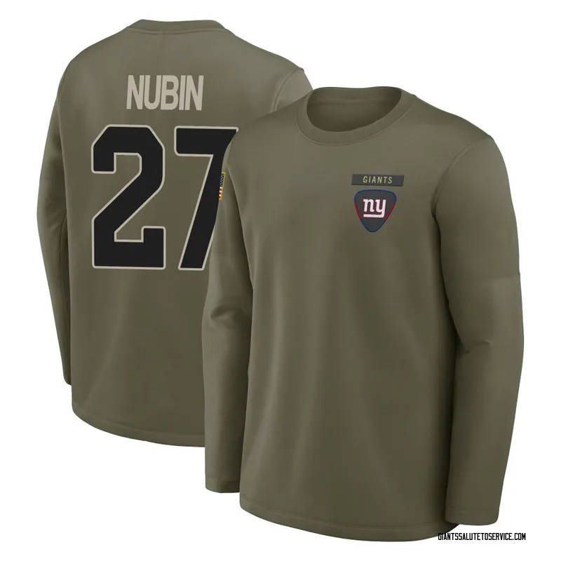 Men's Tyler Nubin New York Giants Olive 2025 Salute to Service Sideline Coaches Long Sleeve T-Shirt