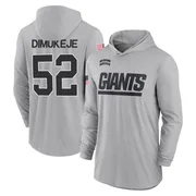 Men's Victor Dimukeje New York Giants Gray 2024 Salute to Service Lightweight Performance Long Sleeve Hooded T-Shirt