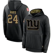 Men's Willie Mays New York Giants Black 2020 Salute to Service Sideline Performance Pullover Hoodie