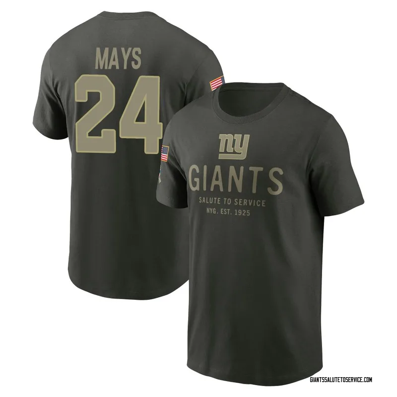 Men's Willie Mays New York Giants Green Forest/ 2025 Salute to Service Sideline Primary Edge T-Shirt