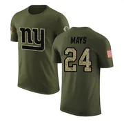 Men's Willie Mays New York Giants Legend Olive Salute to Service T-Shirt