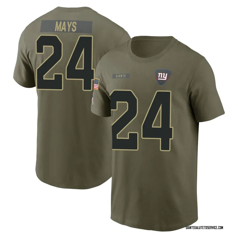 Men's Willie Mays New York Giants Olive 2025 Salute to Service Name & Number T-Shirt