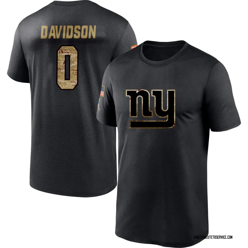 Men's Zach Davidson New York Giants Black 2020 Salute To Service Performance T-Shirt