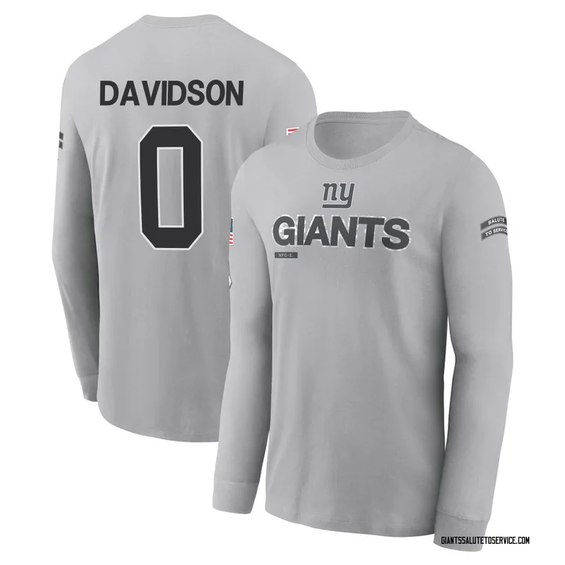 Men's Zach Davidson New York Giants Gray 2024 Salute to Service Long Sleeve T-Shirt