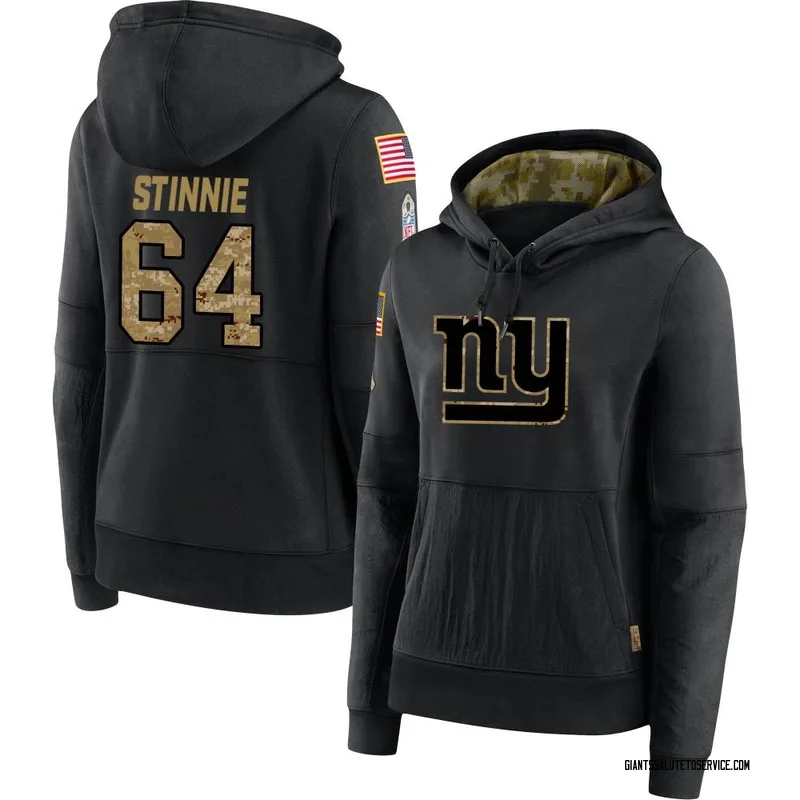 Women's Aaron Stinnie New York Giants Black 2020 Salute to Service Sideline Performance Pullover Hoodie