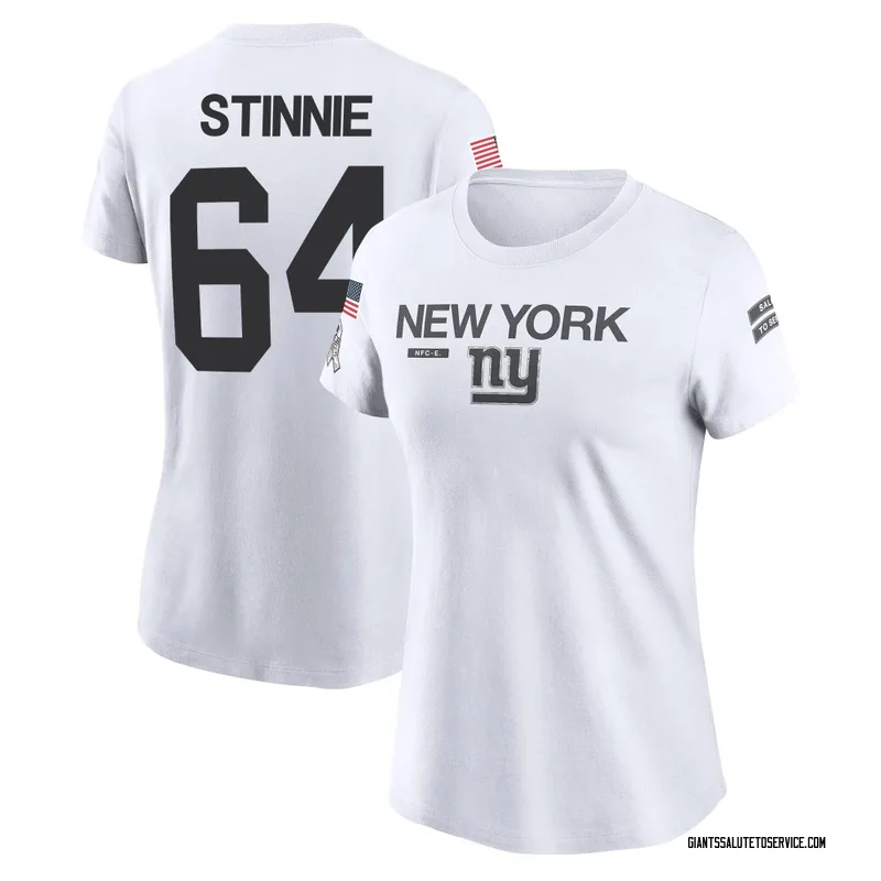 Women's Aaron Stinnie New York Giants Legend White 2024 Salute to Service Performance T-Shirt
