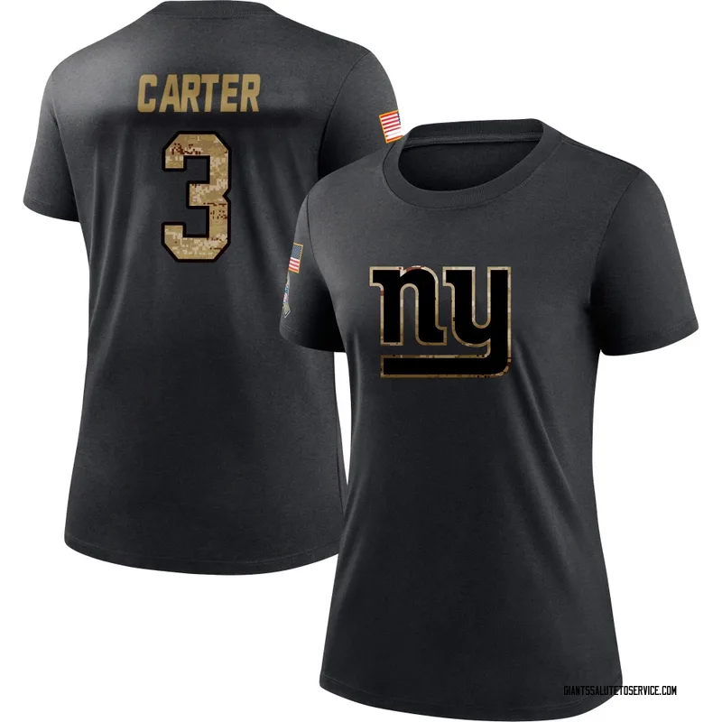 Women's Abdul Carter New York Giants Black 2020 Salute To Service Performance T-Shirt