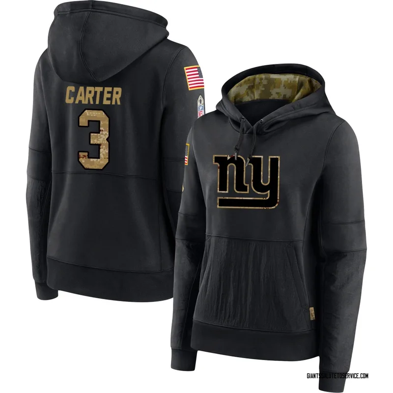 Women's Abdul Carter New York Giants Black 2020 Salute to Service Sideline Performance Pullover Hoodie