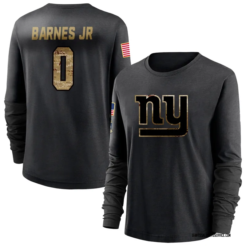 Women's Anquin Barnes Jr. New York Giants Black 2020 Salute To Service Sideline Performance Long Sleeve T-Shirt