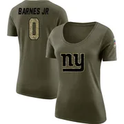Women's Anquin Barnes Jr. New York Giants Legend Olive Salute to Service Scoop Neck T-Shirt