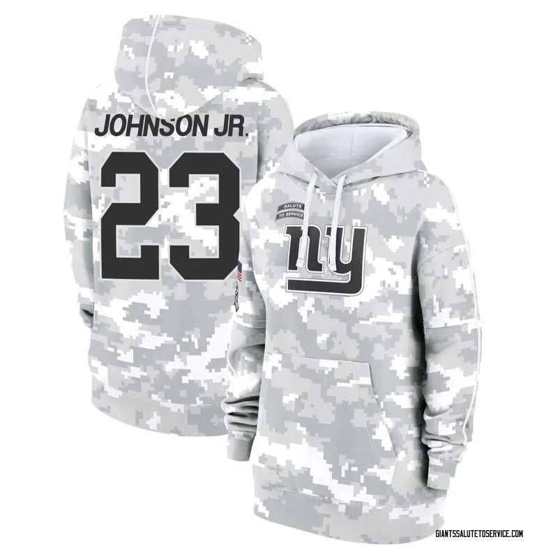 Women's Anthony Johnson Jr. New York Giants Camo Arctic 2024 Salute to Service Club Fleece Pullover Hoodie