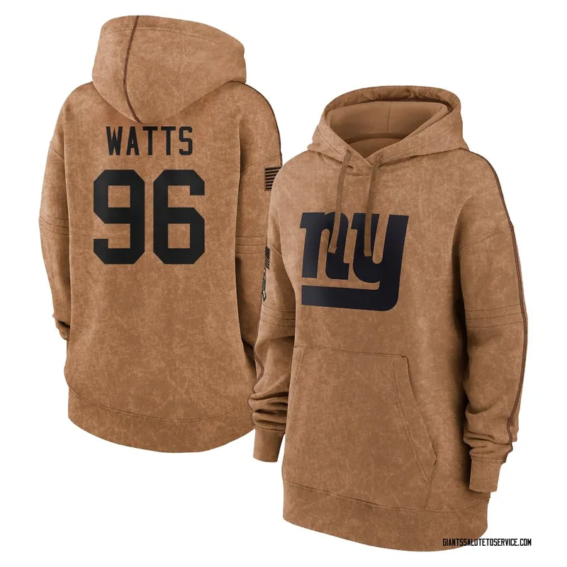 Women's Armon Watts New York Giants Brown 2023 Salute To Service Pullover Hoodie