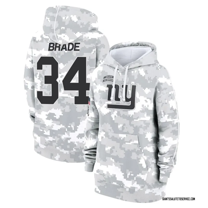 Women's Beau Brade New York Giants Camo Arctic 2024 Salute to Service Club Fleece Pullover Hoodie
