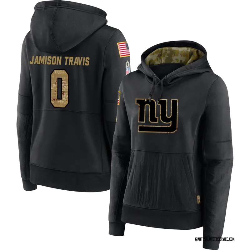Women's Bobby Jamison-Travis New York Giants Black 2020 Salute to Service Sideline Performance Pullover Hoodie