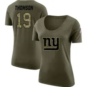 Women's Bobby Thomson New York Giants Legend Olive Salute to Service Scoop Neck T-Shirt