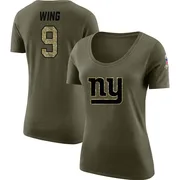 Women's Brad Wing New York Giants Legend Olive Salute to Service Scoop Neck T-Shirt