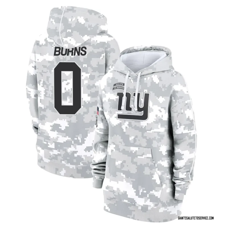 Women's Brian Burns New York Giants Camo Arctic 2024 Salute to Service Club Fleece Pullover Hoodie