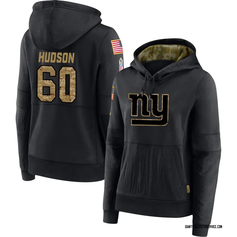 Women's Bryan Hudson New York Giants Black 2020 Salute to Service Sideline Performance Pullover Hoodie