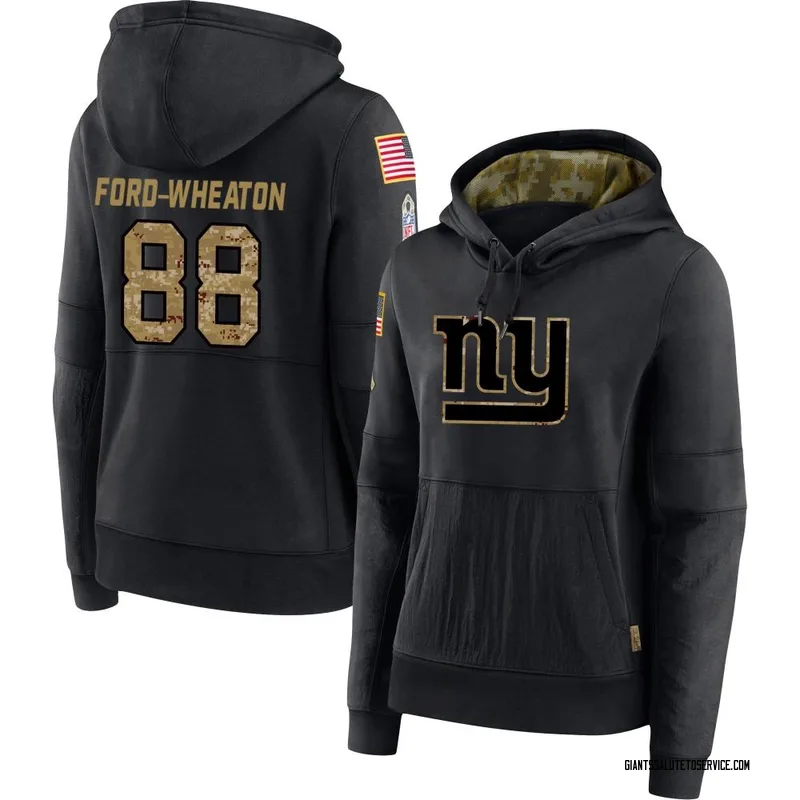 Women's Bryce Ford-Wheaton New York Giants Black 2020 Salute to Service Sideline Performance Pullover Hoodie