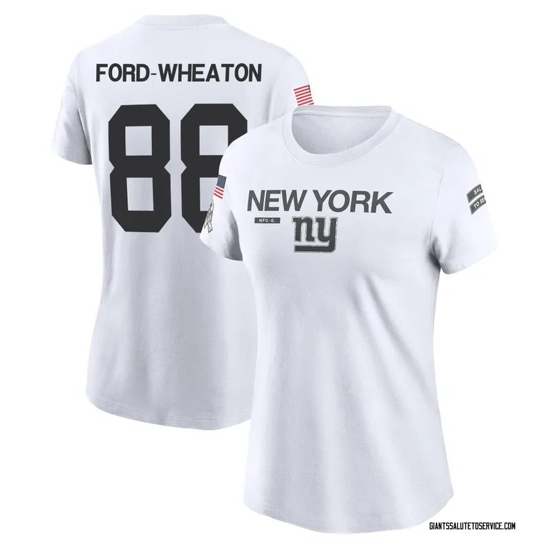 Women's Bryce Ford-Wheaton New York Giants Legend White 2024 Salute to Service Performance T-Shirt