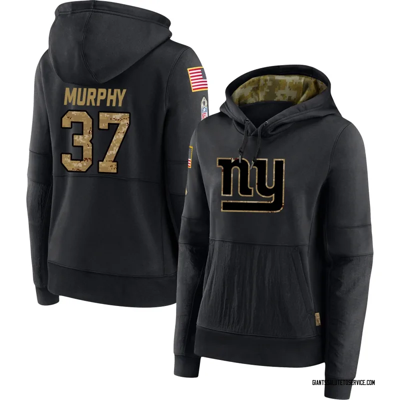Women's Caleb Murphy New York Giants Black 2020 Salute to Service Sideline Performance Pullover Hoodie